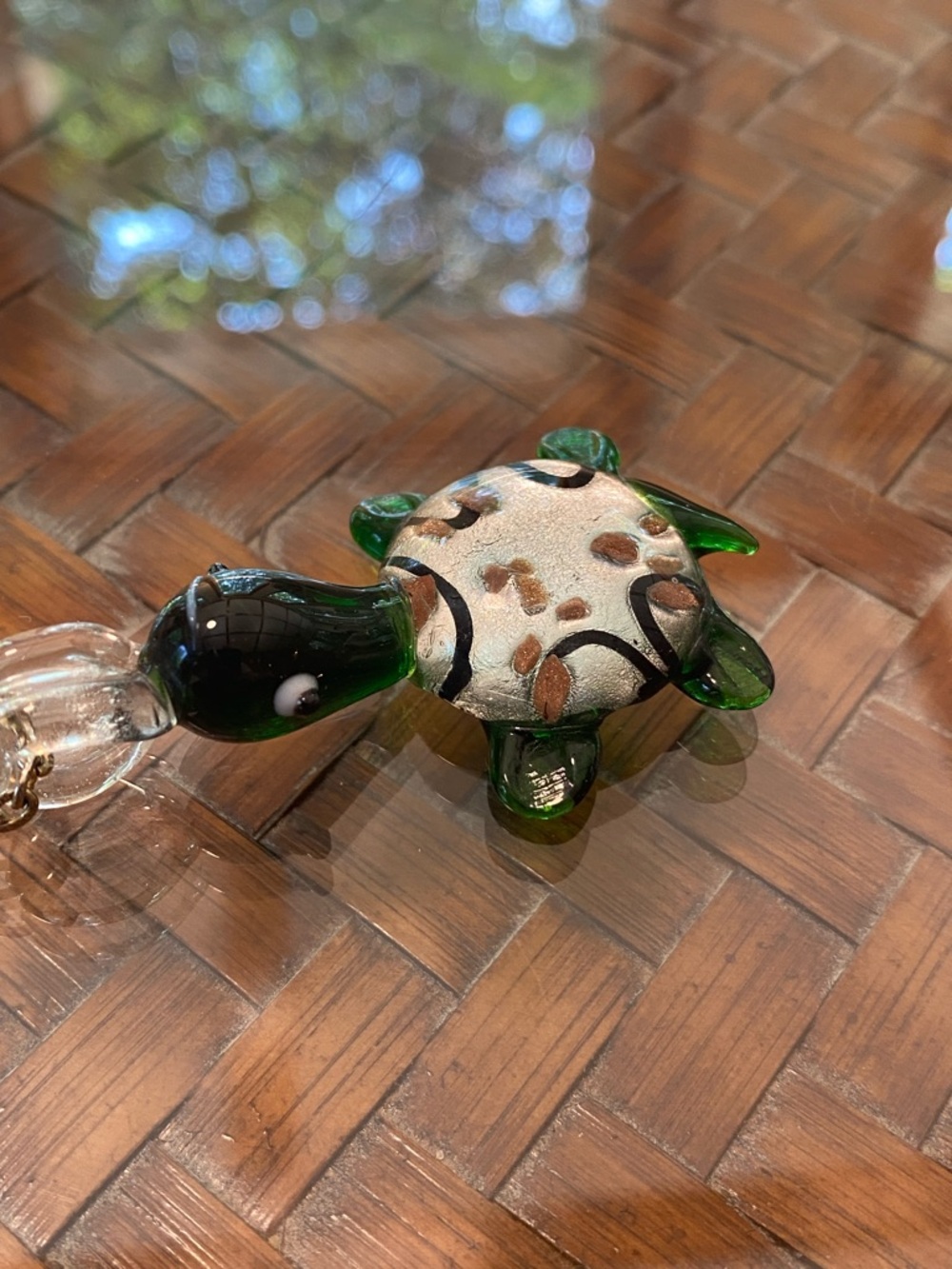 Glass turtle pendant